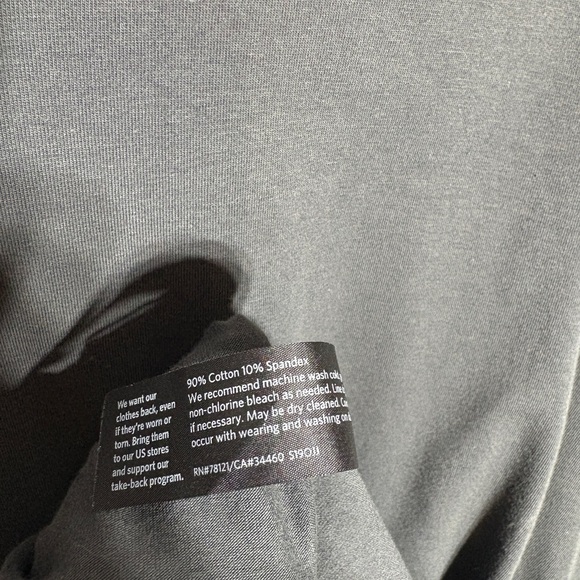 Eileen Fisher Graphite Cotton Stretch Jersey Round Neck Dress - Picture 8 of 11